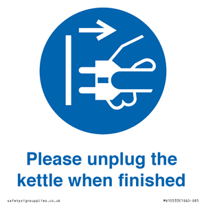 Please unplug the kettle when finished